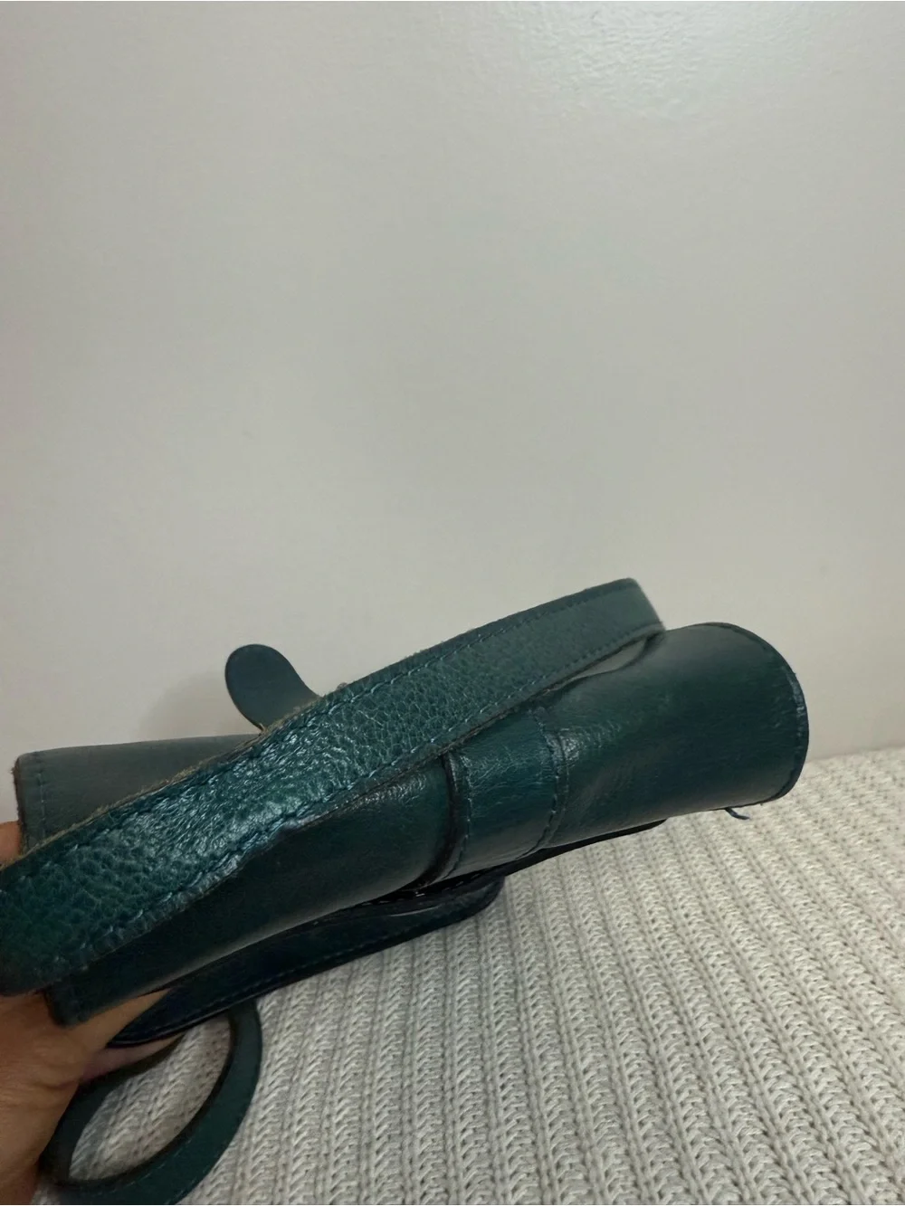 Patricia Nash dark green/blue Leather Crossbody Bag - Adjustable Strap